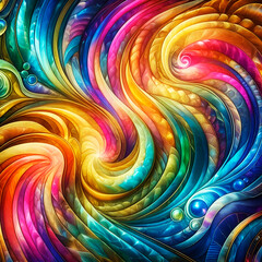 Wall Mural - abstract texture wallpaper and background with waves and curves in vivid colors. artistic pattern de