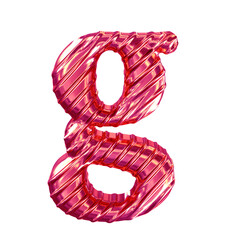 Ribbed pink  symbol. letter g