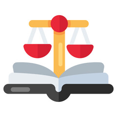 Wall Mural - Conceptual flat design icon of law book