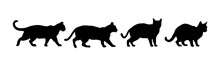 Set Of Cat Silhouette  - Vector Illustration