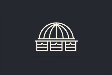 Poster - A black and white photo of a building with a dome on top. Suitable for architectural designs and historical references