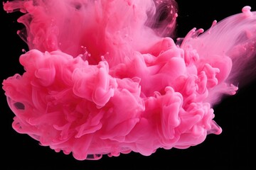 Poster - A close-up view of a pink substance on a black background. This image can be used for various purposes
