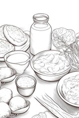 Poster - A table filled with an abundance of delicious food. Perfect for showcasing a lavish meal or for food-related projects