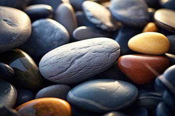 Poster - A close-up view of a bunch of rocks. Perfect for adding texture and natural elements to your design projects