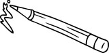 Fototapeta Dinusie - line drawing doodle of a coloured pencil