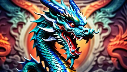  Abstractly spectacular, a colorful Dragon dances on an unbelievably magnificent close-up; a 3D explosion of rich and inspiring colors.