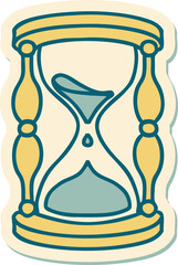 Wall Mural - tattoo style sticker of an hour glass
