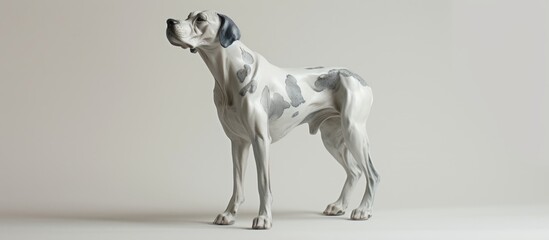 Poster - Gray and white dog figurine standing softly.