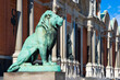 Lion statue at the Ny Carlsberg Glyptotek art museum in Copenhagen, Denmark