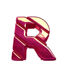 Symbol made of pink diagonal blocks. letter r