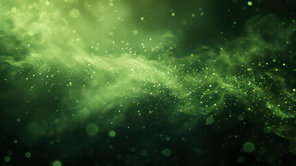 Wall Mural - green luxury glitter and bokeh particles, green bokeh background, holiday festival background