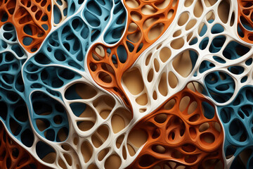Aufkleber - organic patterns intertwine to create a network of abstract figures, symbolizing the intricate conne
