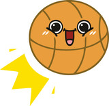 Fototapeta Dinusie - flat color retro cartoon basketball