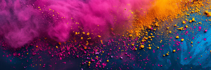 Wall Mural - Colored powder explosion. Colorful rainbow Holi paint splash.  Hindu festival of colors.