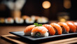 © Alex Puhovoy - Sushi. Set of sushi on a platter. Japanese food. Close-up of seafood. Selective focus. AI generated