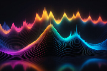 Wall Mural - Colorful sound and music frequency waves