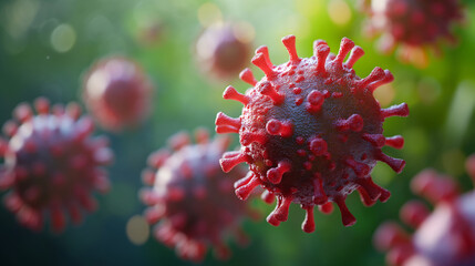 Wall Mural - biology virus captured in stunning detail, invaluable for medical virology, and a vital image for any medical professional’s biology study of viruses