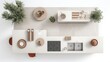 © Alcindo - kitchen furniture on top view for architecture use. florplan concept