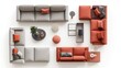 sofa furniture on top view for architecture use. florplan concept