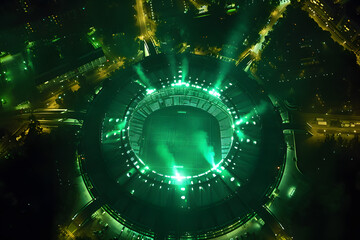 Wall Mural - Aerial View of Nighttime Stadium