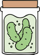 cartoon doodle jar of pickled gherkins