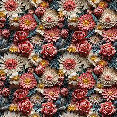  Fabrics embroidered seamless patterns of spring flowers for various creative lovers and home decorating enthusiasts.NO.06