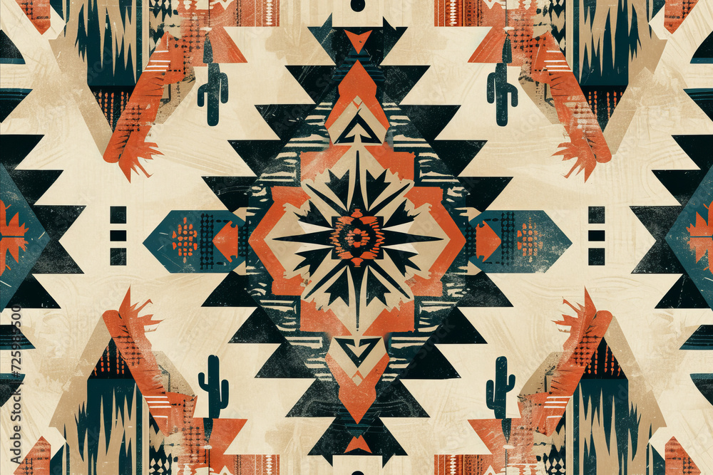 navajo tribal ethnic seamless pattern background. Native american ...