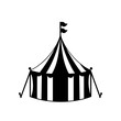 A black and white circus tent Logo Monochrome Design Style