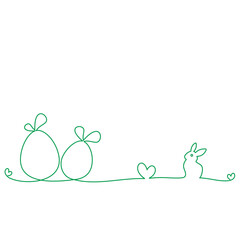 Wall Mural - Easter egg line drawing on white background vector illustration