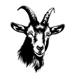 Funny Goat Logo Monochrome Design Style