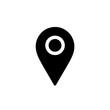 GPS Map Pin Logo Monochrome Design Style