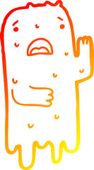 warm gradient line drawing cartoon ghost