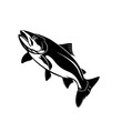 Salmon Fishing Logo Monochrome Design Style