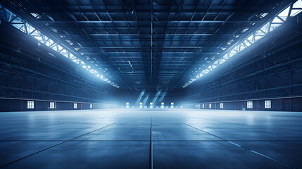 Wall Mural - an empty hangar woth steel structure