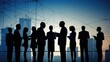 © ellisa_studio - Business Group silhouettes. Concept of people Walking in the office. Discussion Meeting Concept, Entrepreneur Company Relations,