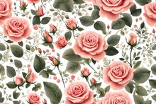 Seamless Pattern With Roses