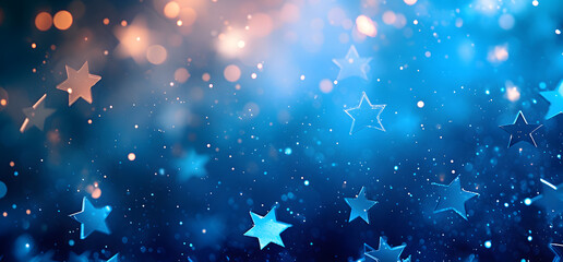 a blue star studded background full of white stars