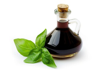 Wall Mural - Italian salad dressing made with balsamic vinegar on a white background