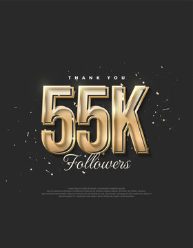 Luxury gold design saying 55k followers.