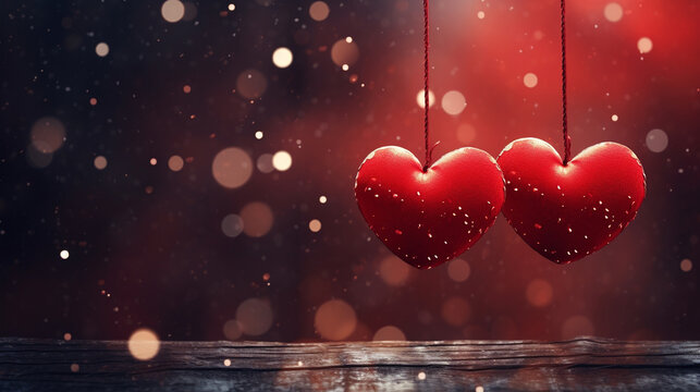 There are two red hearts for Valentine's Day, Generate AI.