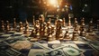 © Muamanah - Chess dollar currency battle, world economic crisis background wallpaper.