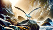 © FantasyLand86 - Albatross landing on a rocky shore, with precise focus and excellent lighting.