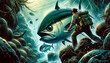 A graphic novel-style illustration of an Albacore tuna adventure story.