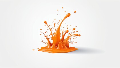 Poster - Modern Flat Style Vector Illustration of Orange Paint Splash