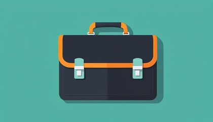 Office Case, Portfolio Bag Flat Icon Vector Illustration