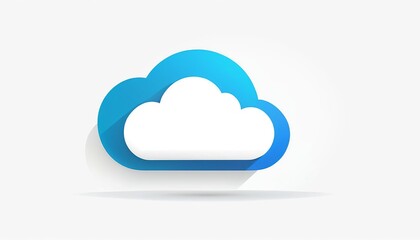 Poster - Cloud Storage Upload Icon: A Modern Flat Style Vector Art