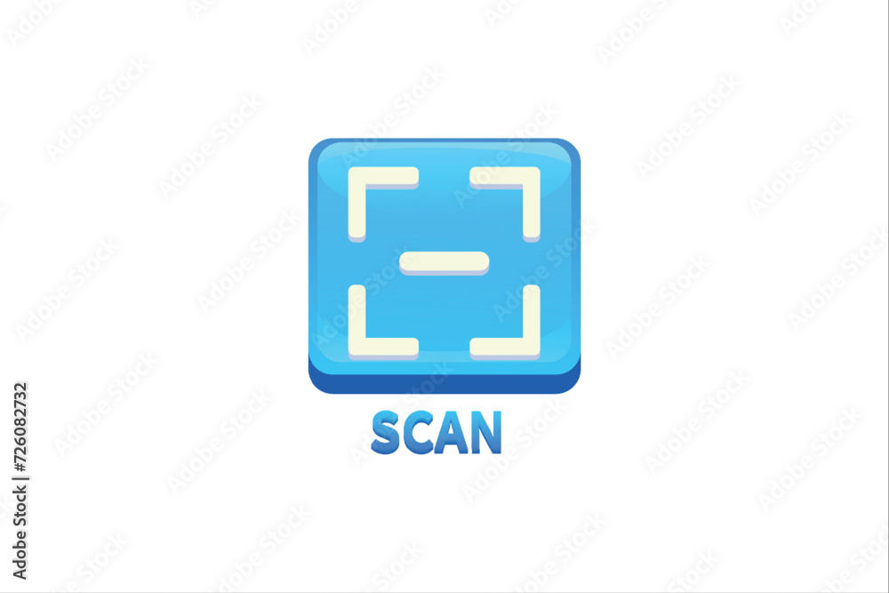 Scanner Sticker Design Scan Interface Flat Sticker Design Stock Vector | Adobe Stock