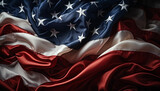 Fototapeta Dinusie - American flag waving in celebration of freedom and patriotism generated by AI