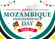 Mozambique Independence Day Vector Illustration on 25 June with Waving Flag and Ribbon in National Holiday Celebration Flat Cartoon Background
