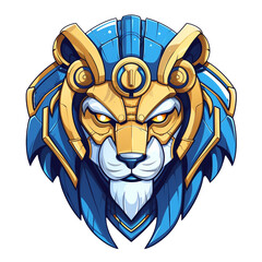 Wall Mural - Lion robot head cartoon mascot